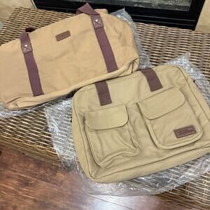 Brand‎ NEW • 2 Piece • Bella Russo Canvas Messenger Bag + Duffle Bag